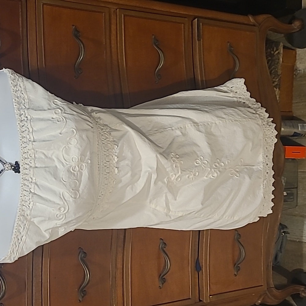 100% White Cotton Summer Dress